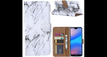FONU Boekmodel Hoesje Marmeren Huawei P30 Pro