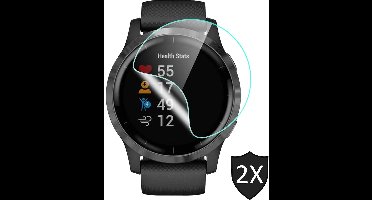 Screenprotector geschikt voor Garmin Vivoactive 4 - Crystal Clear PET Glas Folie - 2 Stuks