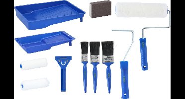 Kinzo Schilderset 12-Delig - Verfset - Verfkwasten - Verfrollers - Verfbakje