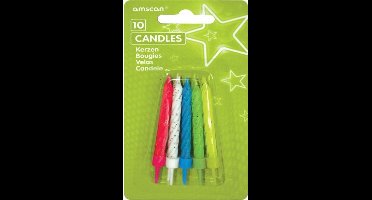 Amscan Verjaardagskaarsjes Glitter 6,3 Cm Multicolor 10 Stuks