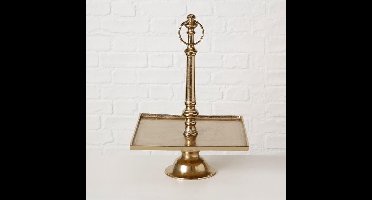 Etagère - 1 laag - met ring - XL - 50 cm - Goud - aluminium - Vierkant