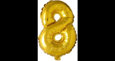 Folieballon cijfer 8 goud 41 cm