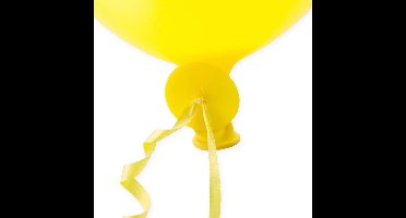 Ballonsluiters geel met lint - 100 stuks