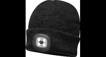 Warme Muts met LED verlichting Unisex - Zwart - One Size