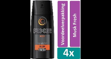 Axe Deodorant Spray 150 ml Musk Fresh 4 stuks Voordeelverpakking