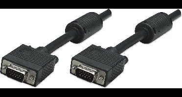 Manhattan 372183 VGA-kabel – 15-polig – 15.00 m – Zwart – Schroefbaar