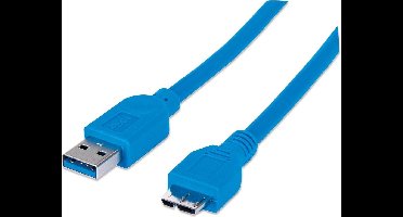 Manhattan - USB 3.0 A Male naar USB 3.0 Micro Male - 1 m