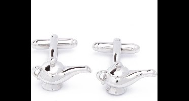 Manchetknopen - Olielamp Lamp Zilverkleurig