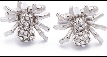 Manchetknopen - Spin Insect Zilver en Stenen