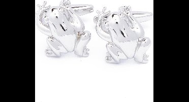 Manchetknopen - Kikker Frog Zilverkleurig