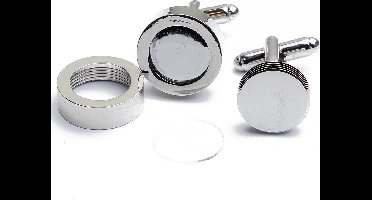 Manchetknopen - Verwisselbare Foto Schroefsysteem Glas Rond