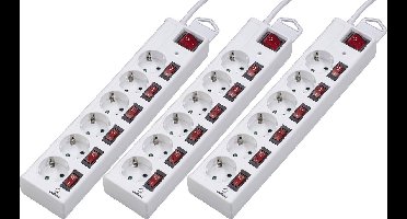 Renkforce RF-3187664 Overspanningsveilige stekkerdoos Wit 3 stuk(s)