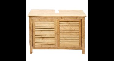 wastafelonderkast - badkamerkast - badkamermeubel-bamboo 60x80x40 cm bruin - groot