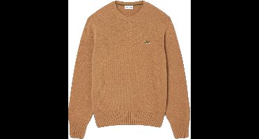 Lacoste herentrui wol - O-hals - caramel beige
