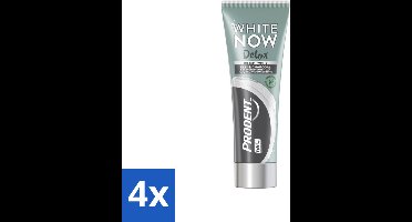 4 x Prodent - White Now - Tandpasta - Natuurlijke Ingrediënten - Klei En Houtskool - 75 ml - Tandpasta - Whitening - Klei - Houtskool - Natuurlijke Tandpasta