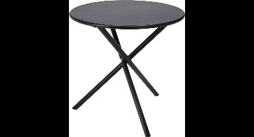 Ambiance - Ronde Bijzettafel – Compact 48x48 cm – Zwart Poedergecoat Staal – Modern & Duurzaam – Eenvoudige Montage