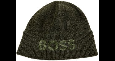 BOSS muts Elios Hat Open Green olijfgroen