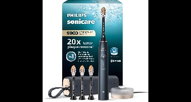 Philips Sonicare DiamondClean Prestige 9900 – Elektrische Tandenborstel met SenseIQ – AI - Donkerblauw - 4 Opzetborstels - HX9992/45