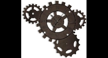 Klok - Wandklok Modern - Klokken - Industrieel - Bruin