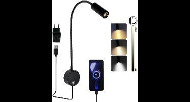DailySupplies® Bedlampjes Hoofdbord - Leeslampjes - Bedlamp Slaapkamer Volwassenen - Zwart