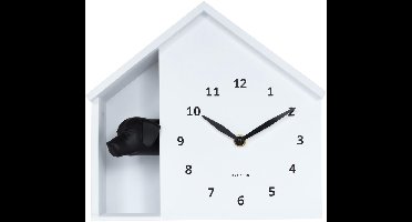 Karlsson Wandklok Peeking Doggy - Wit - 24.9x24.9x27cm - Wandklok Modern