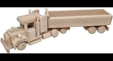 Vrachtwagen - open houten vrachtwagen - Speelgoed - Vrachtwagen - Houten speelgoed - Amerikaanse vrachtwagen - speelgoed vrachtwagen