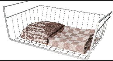 Gerimport Opberg/opruim hangmandje - 25 x 40 x 14 cm - Kastmandje - zilver - kledingkast