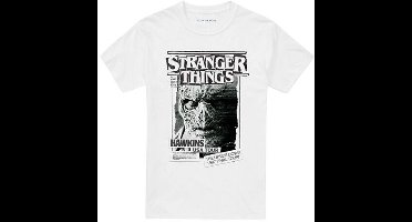 Stranger Things Season 5 - Newspaper Vecna Heren T-shirt - wit - XL