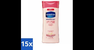 15 x Vaseline Handcreme Healthy Hands & Stronger Nails 200 ml - Handcrème - Nagelversterking - Keratine - Hydratatie - Handverzorging