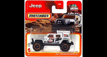 MATCHBOX JEEP WRANGLER SUPERLIFT ADVENTURE 99/100 METALIC WHITE 1:64 METAL SHORT CART