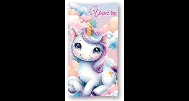 Eenhoorn/Unicorn strand/badlaken - 70 x 140 cm - katoen - voor kinderen