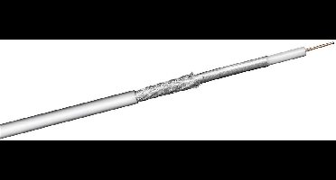 100 dB coaxkabel op rol voor binnen (CCS) / wit - 50 meter