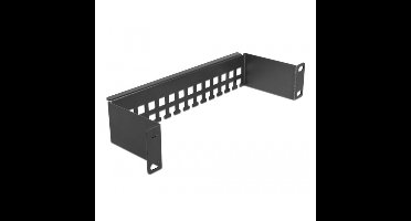 10 inch kabelondersteuningspaneel | 8 cm diep | 1U | zwart