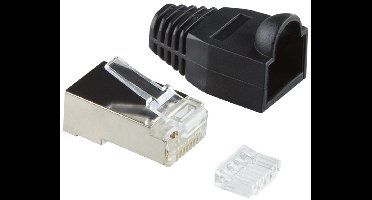 RJ45 krimp connectoren (STP) voor CAT6 netwerkkabel (flexibel) - 100 stuks (3-delig) / zwart