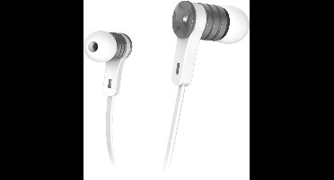 Oordopjes Intense, in-ear, microfoon, platte kabel, wit