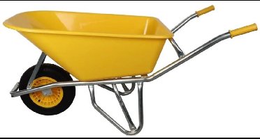 Kruiwagen - Professioneel - Geel - Verzinkt frame - Anti-lek band- 100 liter - Gemonteerd geleverd!