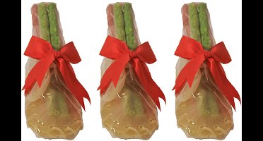 Kerst kauwschoen gevuld met munchy - per 3 stuks - 15 cm
