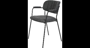 Puur - Viken armstoel stof grijs - zwart onderstel