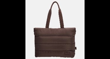 Zebra Trends Elske Shopper - 15,6" Laptoptas - Crossbody Schoudertas - Soft Puffer Tas - Donkerbruin