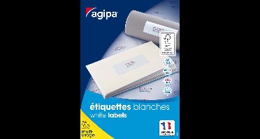 Agipa universele etiketten, 50 x 50 mm, wit, rechthoekig
