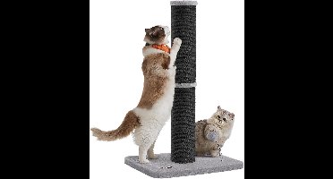 krabpaal_85 cm hoge krabpaal_13 cm dikke stam_krabpaal voor middelgrote en grote katten_Inktzwart