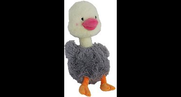 Boon hond speelgoed struisvogel pluche grijs/wit+piep eco 50cm