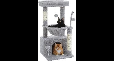 kattenboom_ bungelende bal en bovenstoel, 79 cm_grijs