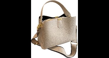 S&E Elegante Tote met Brede Band – Strak & Tijdloos - Beige