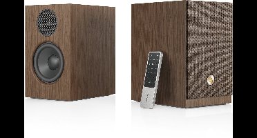 Audio Pro A28 W Smart Multiroom Actieve Boekenplank Speakers - Audio Pro Multiroom (Linkplay) - Ruimtecorrectie - 2x75W Speakers - Walnoot