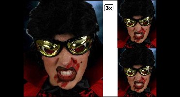 3x Horror Bril crazy eyes - metallic - Halloween thema feest festival griezel horror verjaardag fun optocht