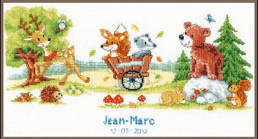 Vervaco - Telpakket kit - Geboorte - Tocht door het bos - PN-0144902 - Borduren - Borduurpakket - Borduurpakket geboorte - Borduurpakket volwassenen