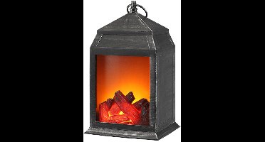 Home & Styling Sfeerhaard - lantaarn - met LED verlichting - 16 x 14 x 26 cm - LED openhaarden