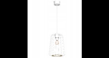 Luminex TRAD hanglamp metaal wit/bruin E27 loftstijl