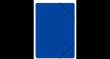 Kantoorartikelen Kaart met Elastiek A4 PP Blauw 3 Kleppen